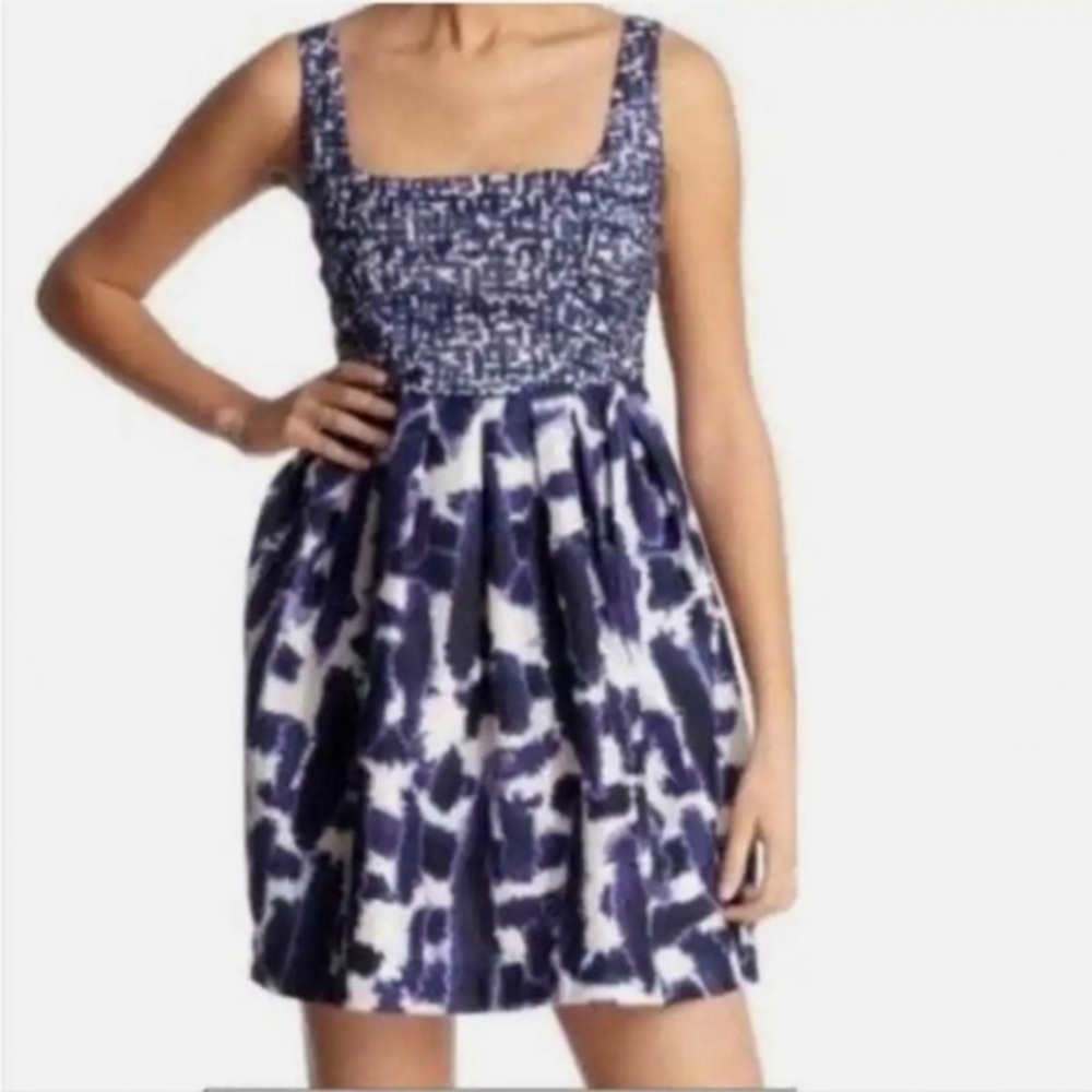 BB Dakota Azalea Copeland Dress Blue and White Shibori Tie Dye size 2